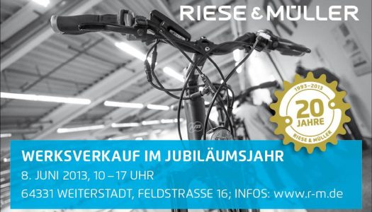Riese und Müller mit E-Bike Werksverkauf am 08. Juni 2013