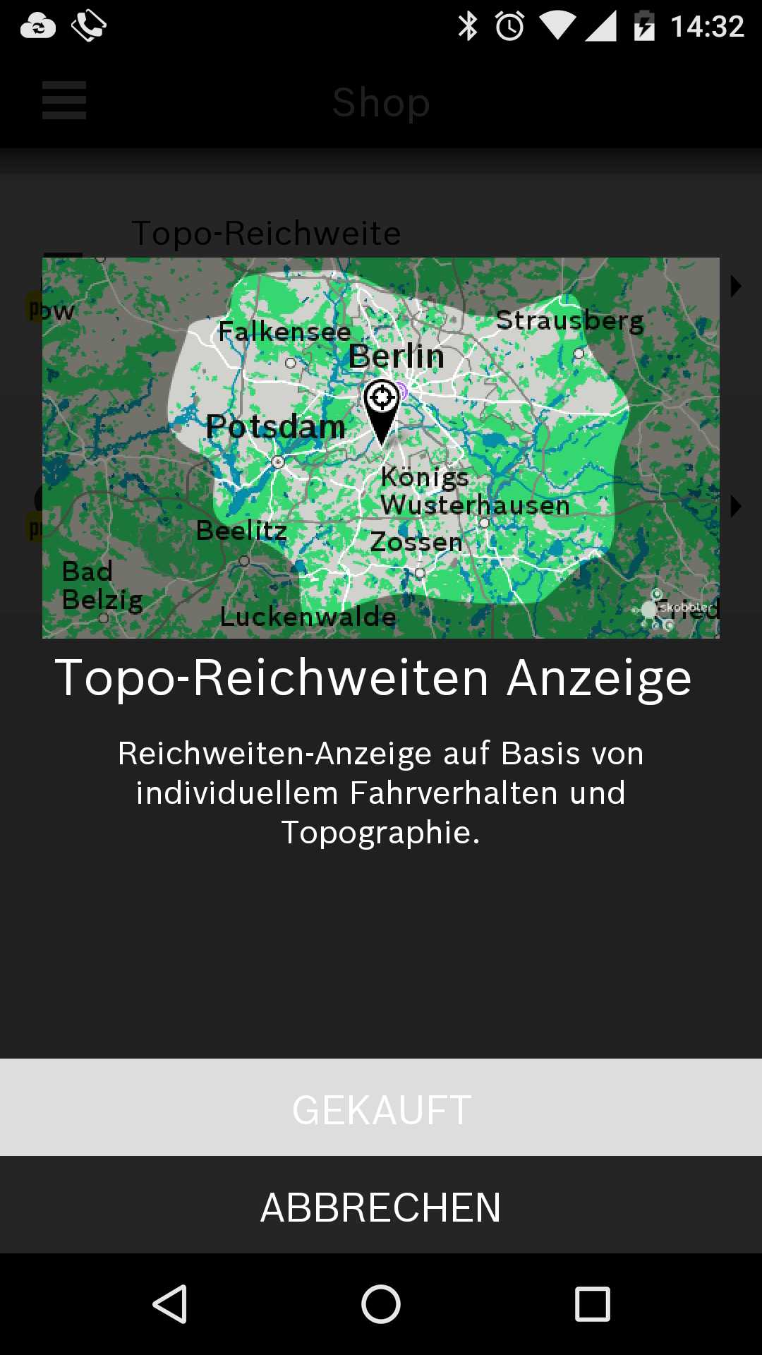 Topografische Reichweite Bosch Nyon 2016