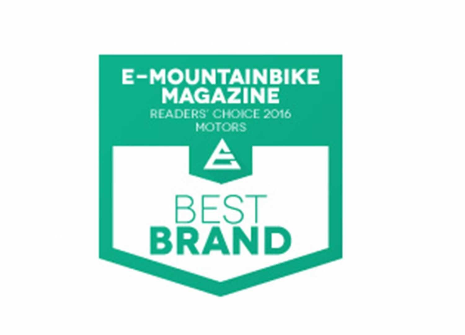 "Best Brand 2016" in Motor - Bosch eBike Systems