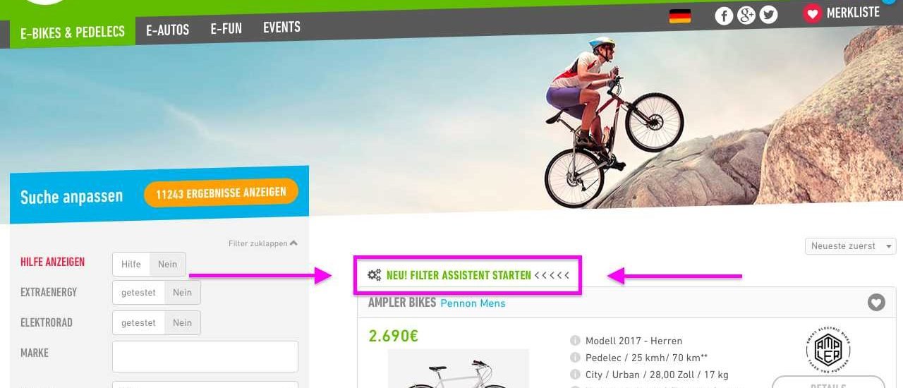 Greenfinder Filter-Assistent