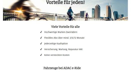 ADAC e-Ride Abo startet mit großer E-Bike Auswahl