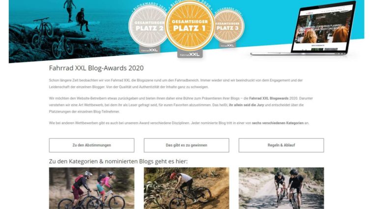 Fahrrad XXL Blogawards 2020