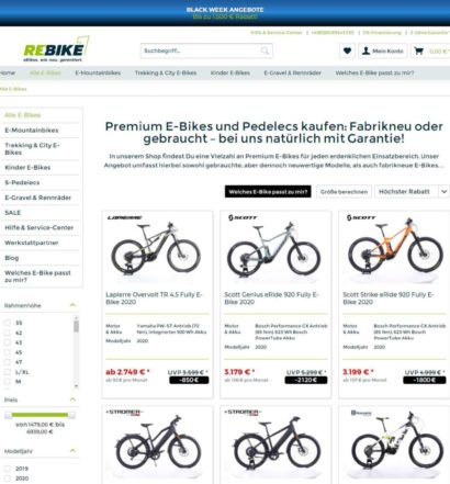 Top E-Bike-Deals zur Black und Cyber Week von Rebike Mobility