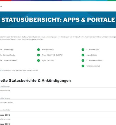 Statusübersicht Bosch eBike Systems