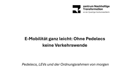 Regulierung braucht Richtung – zNT-Studie fordert differenziertes Regelwerk für Pedelecs