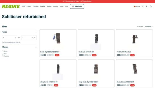 Rebike erweitert Refurbishment-Angebot auf Fahrradzubehör