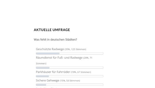 Umfrage: Geschützte Radwege sind für viele das größte Defizit in deutschen Städten